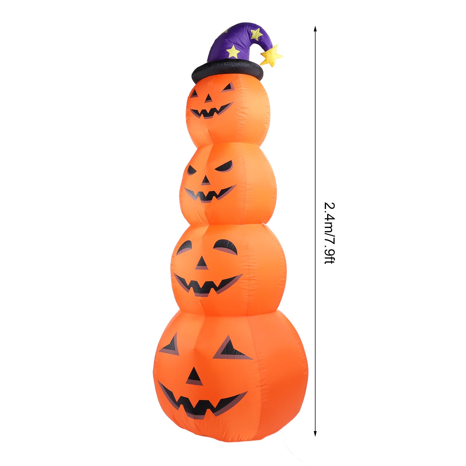 Diyeeni Calabaza Inflable de Halloween de 7.9 Pies de Altura con LED Integrados Que Explotan la Decoración Gigante de Calabaza Aterradora para Jardín, Césped, Iluminando (Enchufe UE
