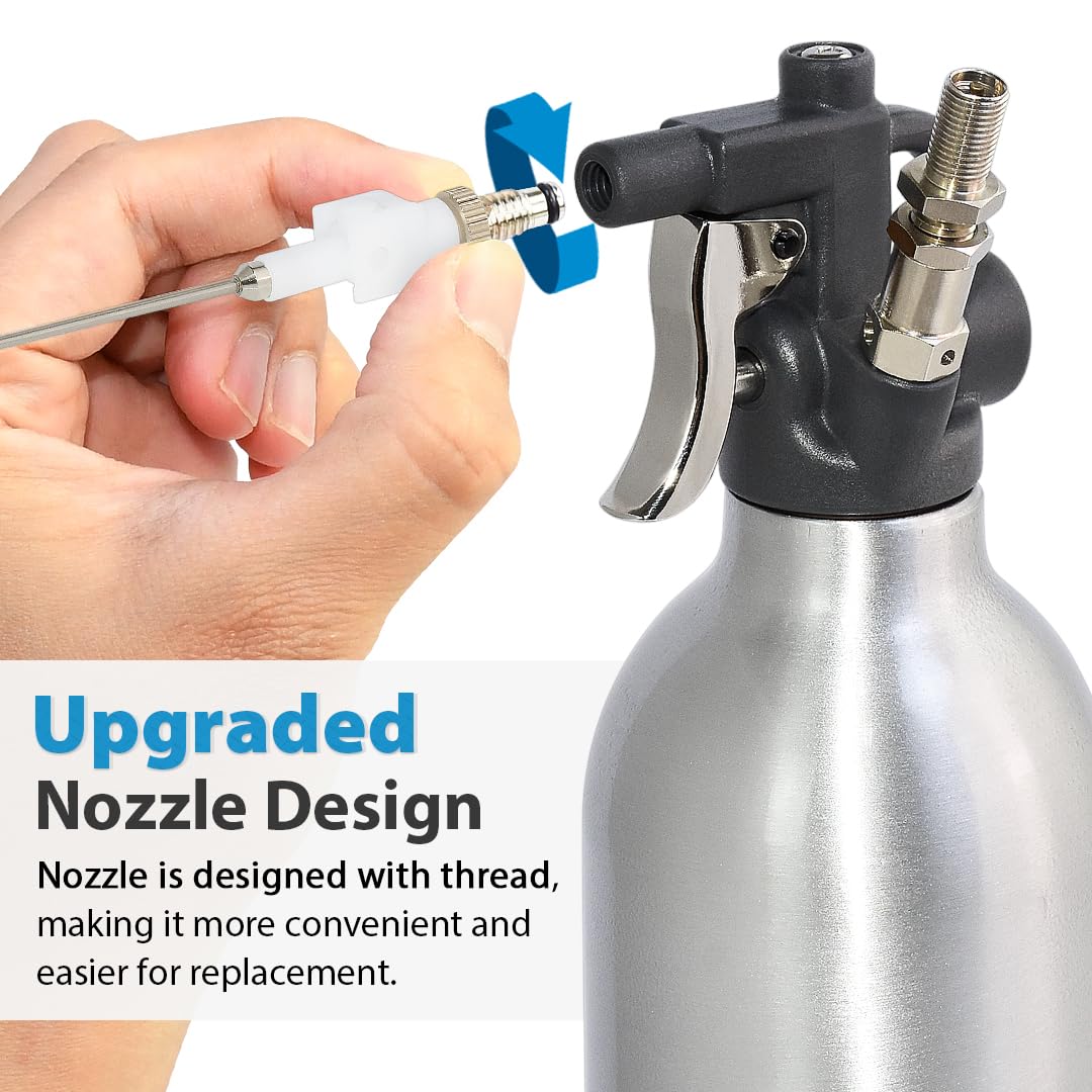 FIRSTINFO A1638L | 1000ml | Aluminiowa butelka | Pneumatyczny rozpylacz wielokrotnego użytku | Aerozol wielokrotnego użytku