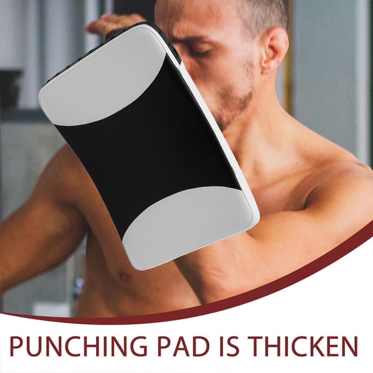 Taekwondo Kick Pad Curved Handheld Kicking Target Martial Arts Training Equipment Compact Black White for Youth Sparring and Blocking