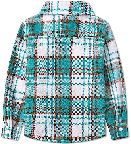 Image of SANGTREE Women and Girls Long Sleeve Flannel Casual Button Down Plaid Shirt