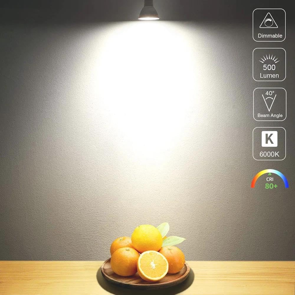 6-częściowa żarówka LED GU10 5W, regulowane oświetlenie wewnętrzne, wymiana lampy halogenowej 50 W, projektor dekoracyjny 220-240V, 500 LM, zimna biel