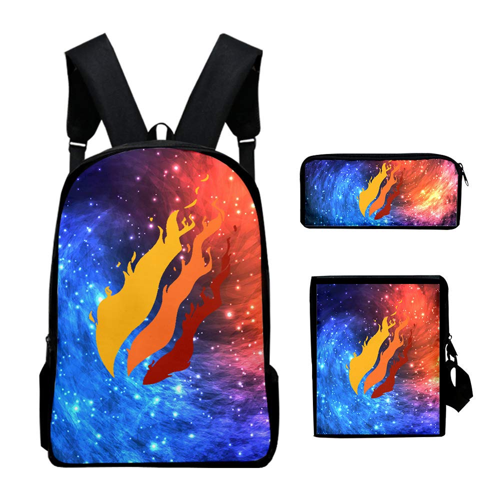 firstsightPreston Playz Gamer Flame Backpack with Lunch Box and Pen Case