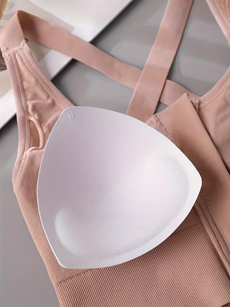 3-Pack Women's Sports Bras with Front Zipper - Quick Dressing, Removable Padding, Soft, Breathable, Wireless Support