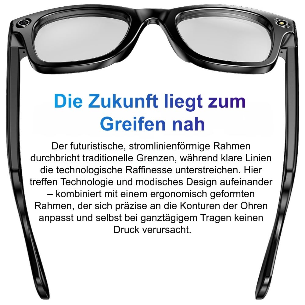 norwiss smart Glasses mit 8MP Kamera, 16 - Sprache Übersetzung, Fotos und Videos aufnehmen,Bilder per WLAN übertragen, für Business & Outdoor