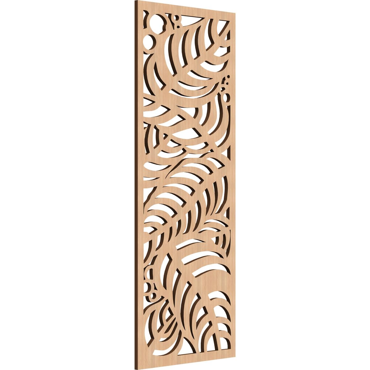 15 3/8"W x 39 3/8"H x 3/8"T Mills Decorative Fretwork Wood Wall Panels, Hickory