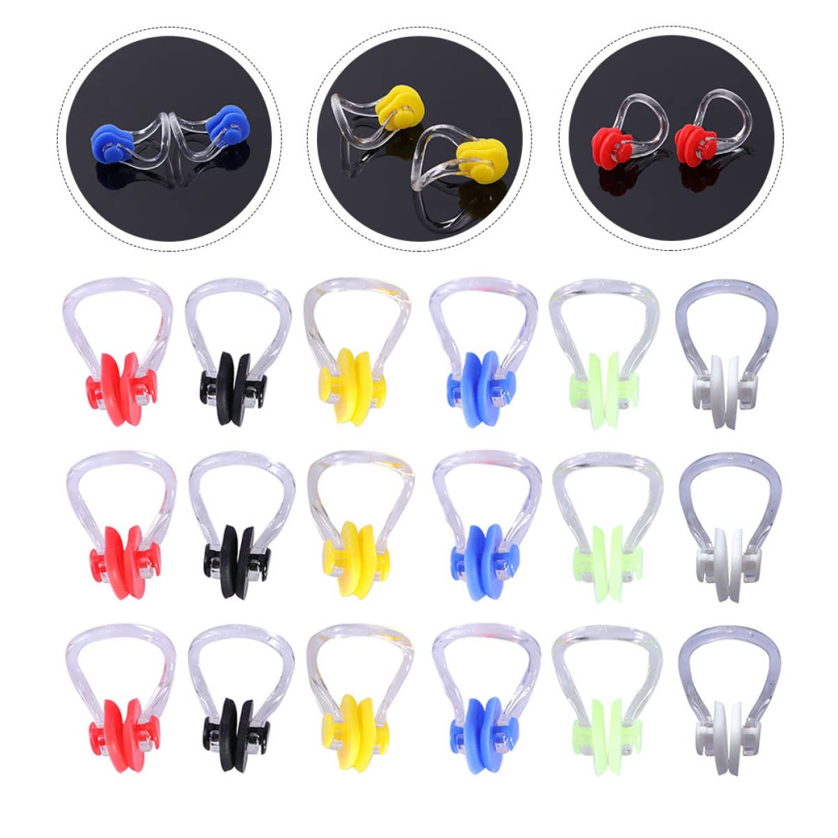BESPORTBLE 100piezas Clips De Nariz Impermeables para Natación De Suave y Cómoda Protección para Nariz Agua para Nadadores Profesionales y Principiantes Mezclados