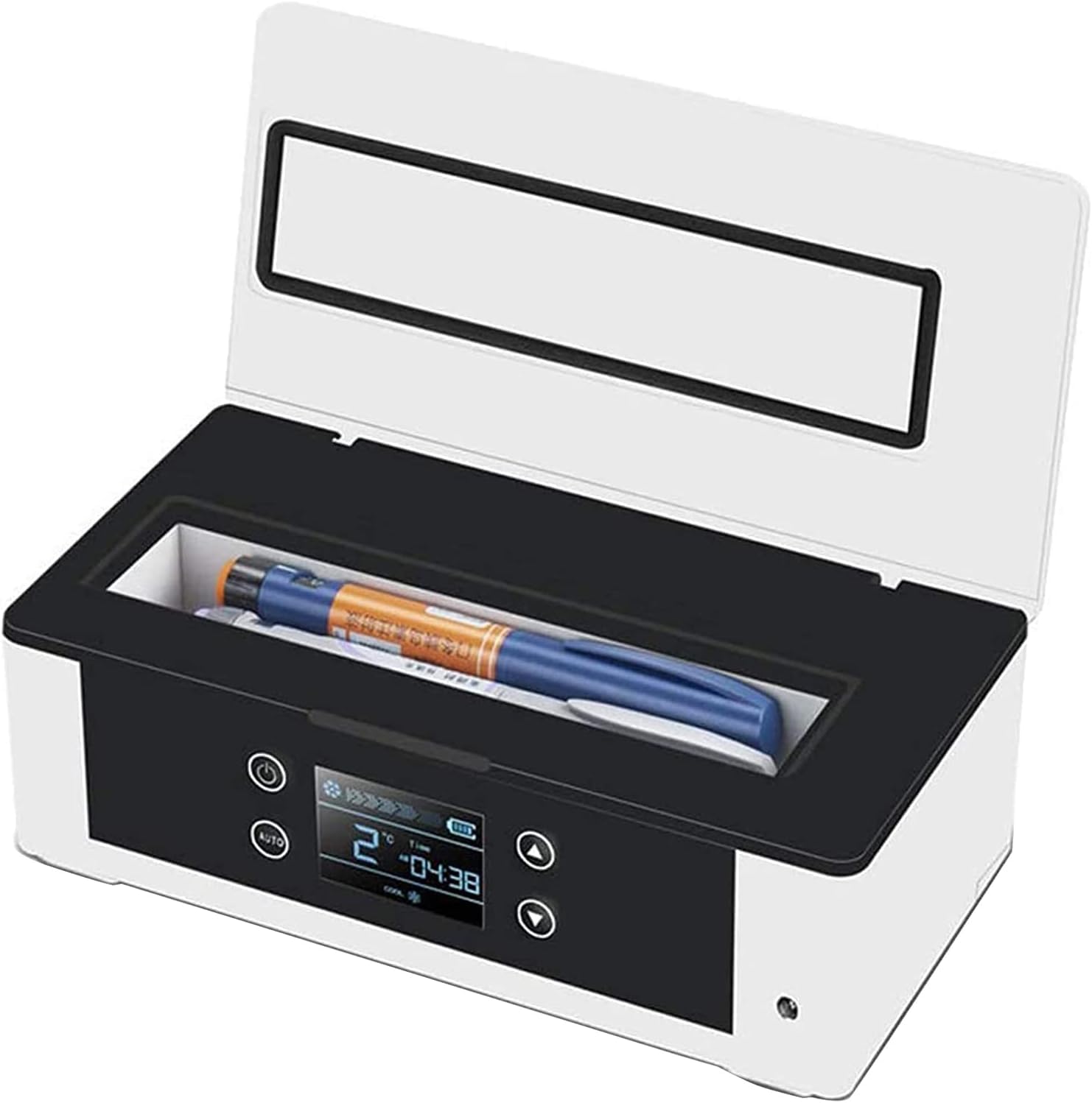 Insulin Refrigerated, Insulin Cooler Box, 12 Hour Mini Fridge Insulin Cooler, Travel Case 2-8 Degree Portable Refrigerator(2 Battery)