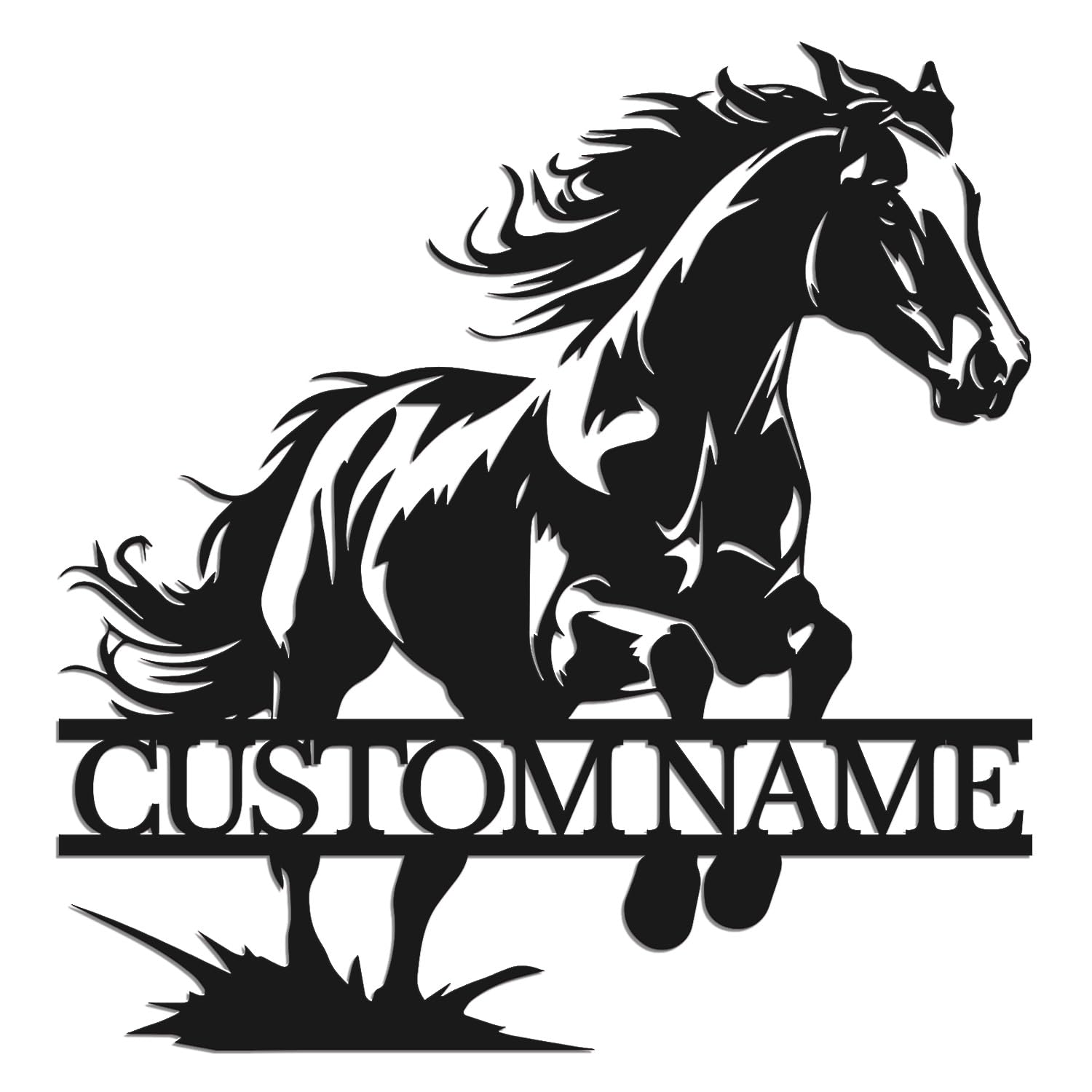 Houdoum Style G Custom Horse Metal Wall Art Name Sign,Personalized Horseshoe Sign,Personalized Horse Metal Wall Hanging Sign,Horse Ranch Name Sign,Farmhouse Decor, Horse Lover Gift (Style G)