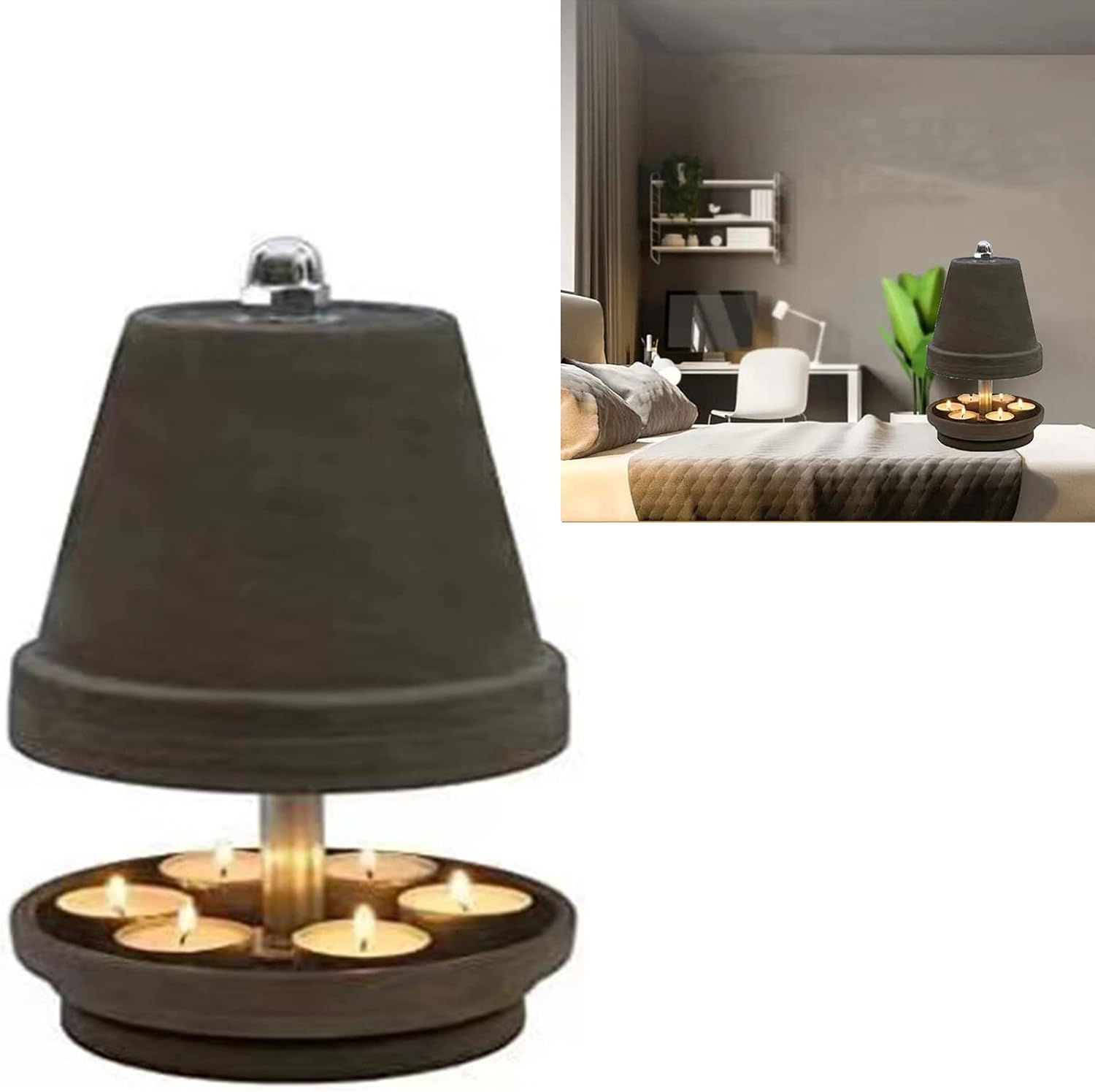 Velpal Tea Light Oven, DoubleWalled Ceramic Radiator