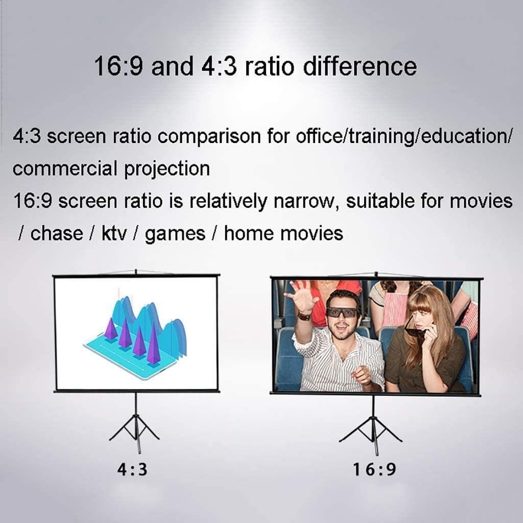 Schermo mobile HD for interni ed esterni da 60/72/84/100 pollici dal pavimento al soffitto senza perforazione(72inch)