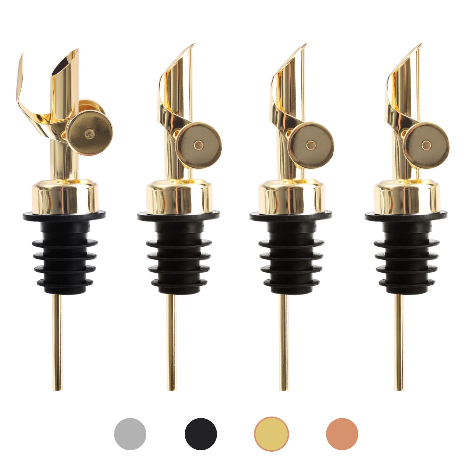 Lot De 4 Couvercles à Bec Verseur En Acier Inoxydable Avec Bouchon