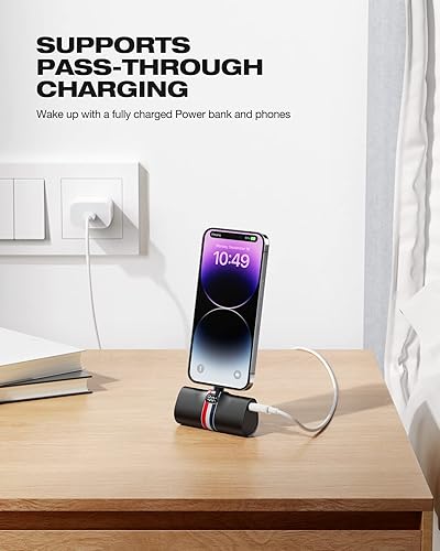 Miniatura 6 de VIYISI Mini cargador portátil para iPhone  Paquete de batería de carga rápida PD de 5000 mAh 20 W  Cargador de respaldo externo inalámbrico para