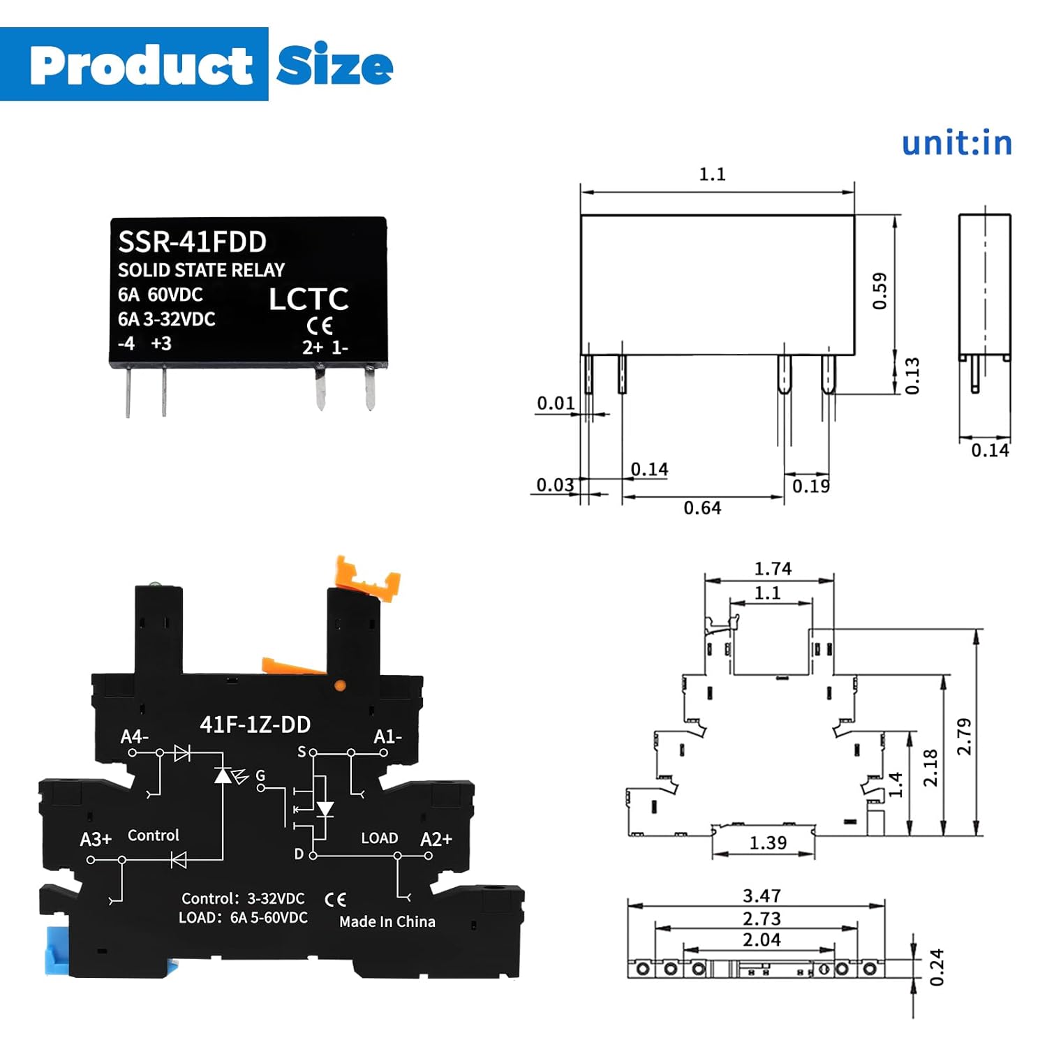 (10pcs) Solid State Relay DD 3.3V 3V 5V 12V 24V 1.5A,Signal Relay for PLC,No Contact DC to DC;Input:3-32VDC;Output:5-60VDC;Din Rail