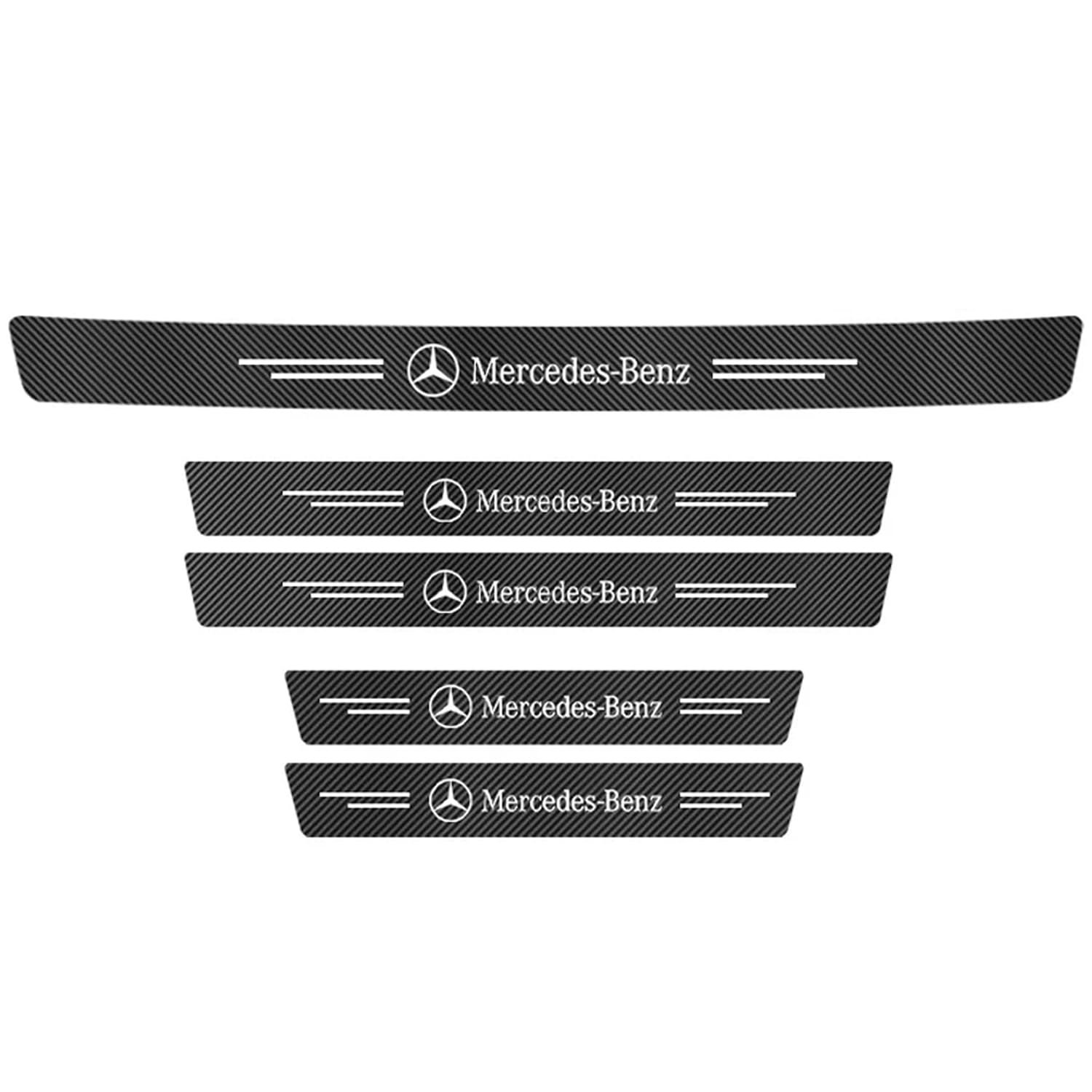 Photo 1 of NUOMAN Car Door Entry Guard Carbon Fiber Stickers Compatible with Mercedes Benz Series Interior Accessories,Car Door Sill & Car Trunk Sticker(5 Pack)