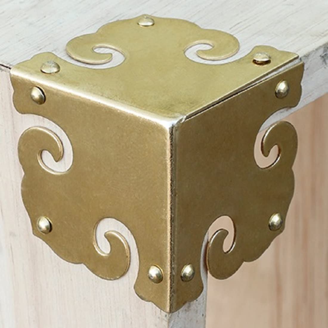 Protezioni Angolari In Ottone Anticato - 4 Pezzi Per Scatole Legno, Design Decorativo - Foto 11