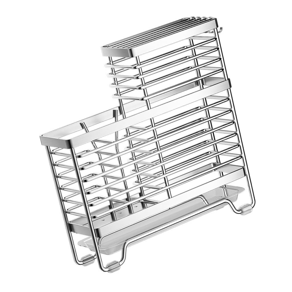 Porte-couverts en fil ouvert avec plateau de base pour une utilisation quotidienne sur le comptoir