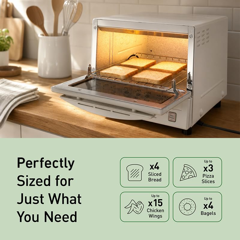 Panasonic FlashXpress Toaster Oven Countertop, 4-Slice Compact Size with Double Infrared Heating, 6 Auto Cook Options and Precise Temperature Control, 1300W - NB-G110P-W (White) - image 5