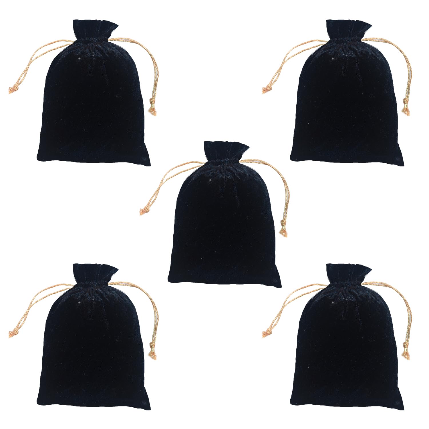 DLC set of 5 Velvet Potli Bags for Return Gifts, 5x7 inch Black color pouch for Wedding gifts, Women Jwellery Handbag by Dulhan (B0CWV1LPNC) Amazon Price History, Amazon Price Tracker