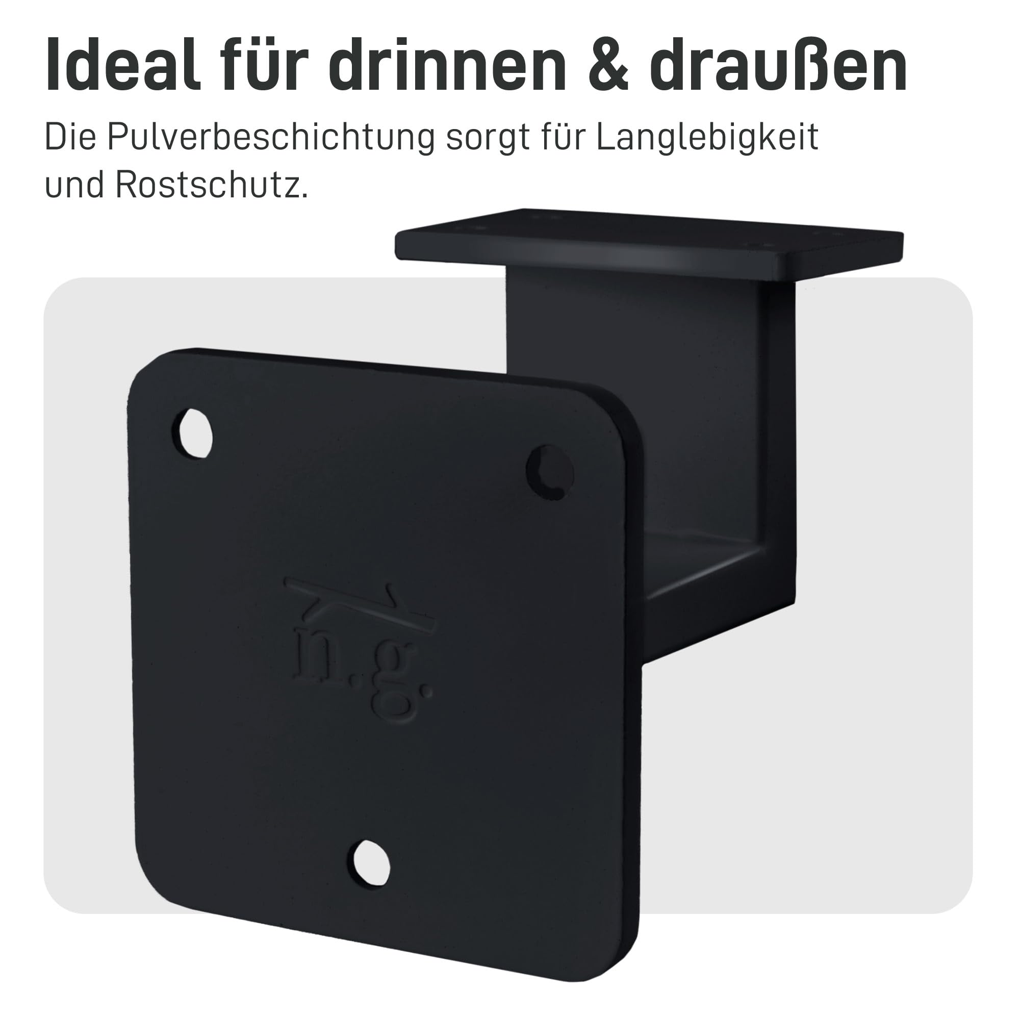 Natural Goods Berlin 2x Handrail-Houder WIDE | Muur-Montage incl. Schroeven | Leuning-Steun van Metaal in Zwart | Ideaal voor Balustrades & Trap-leuningen | Leuning-Houders voor Binnen & Buiten Natural Goods Berlin 2x Handrail-Houder WIDE | Muur-Montage incl. Schroeven | Leuning-Steun van Metaal in Zwart | Ideaal voor Balustrades & Trap-leuningen | Leuning-Houders voor Binnen & Buiten