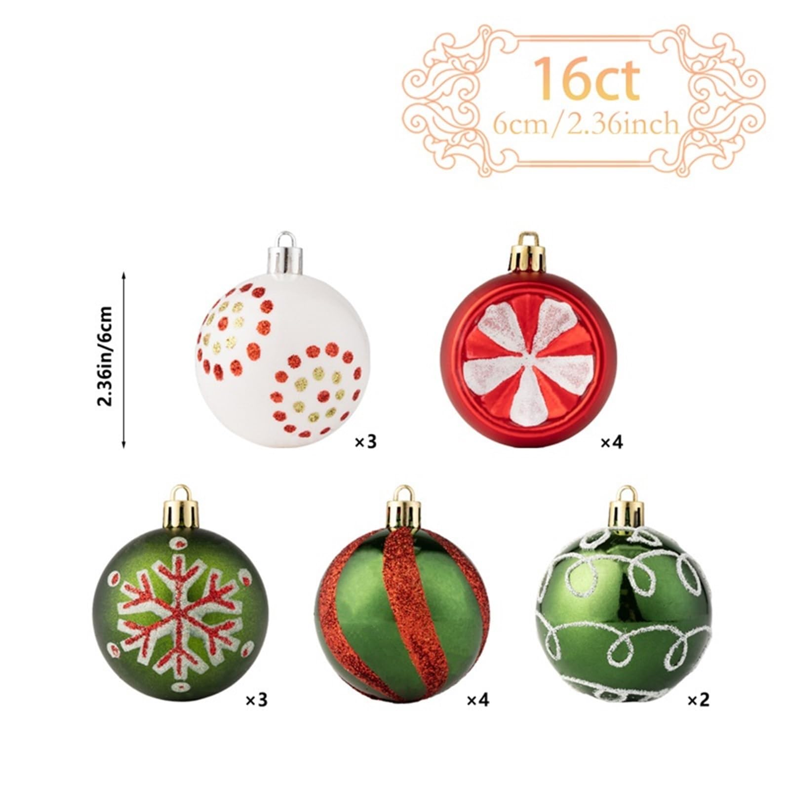 weihnachtsschmuck Weihnachtsschmuck-Set, bruchsicher, Weihnachtsbaumschmuck, Kugel, Großpackung, Elegante Hängeornamente for Weihnachtsbäume, Dekoration Set