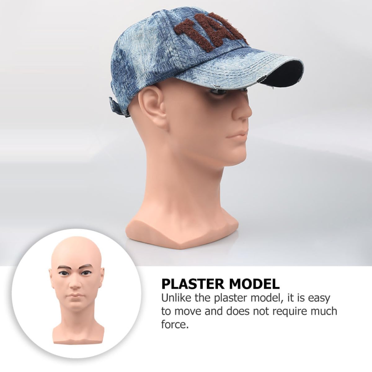 Ciieeo Mannequinkopfständer Glatzenkopf Modell aus Glattem Kunststoff Perücken und Hutdisplay für Salon und Zuhause Vielseitiger Perückenständer für Styling Trockenständer