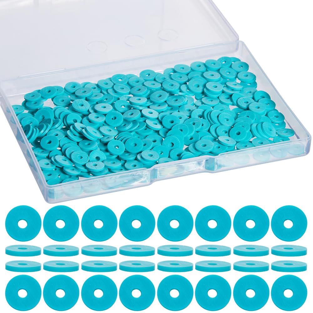 SUNNYCLUE 700 Pcs Green Clay Beads 8mm Set Spacer Loose Beads for Jewellery Making DIY Bracelets Necklace Craft Gift Supplies