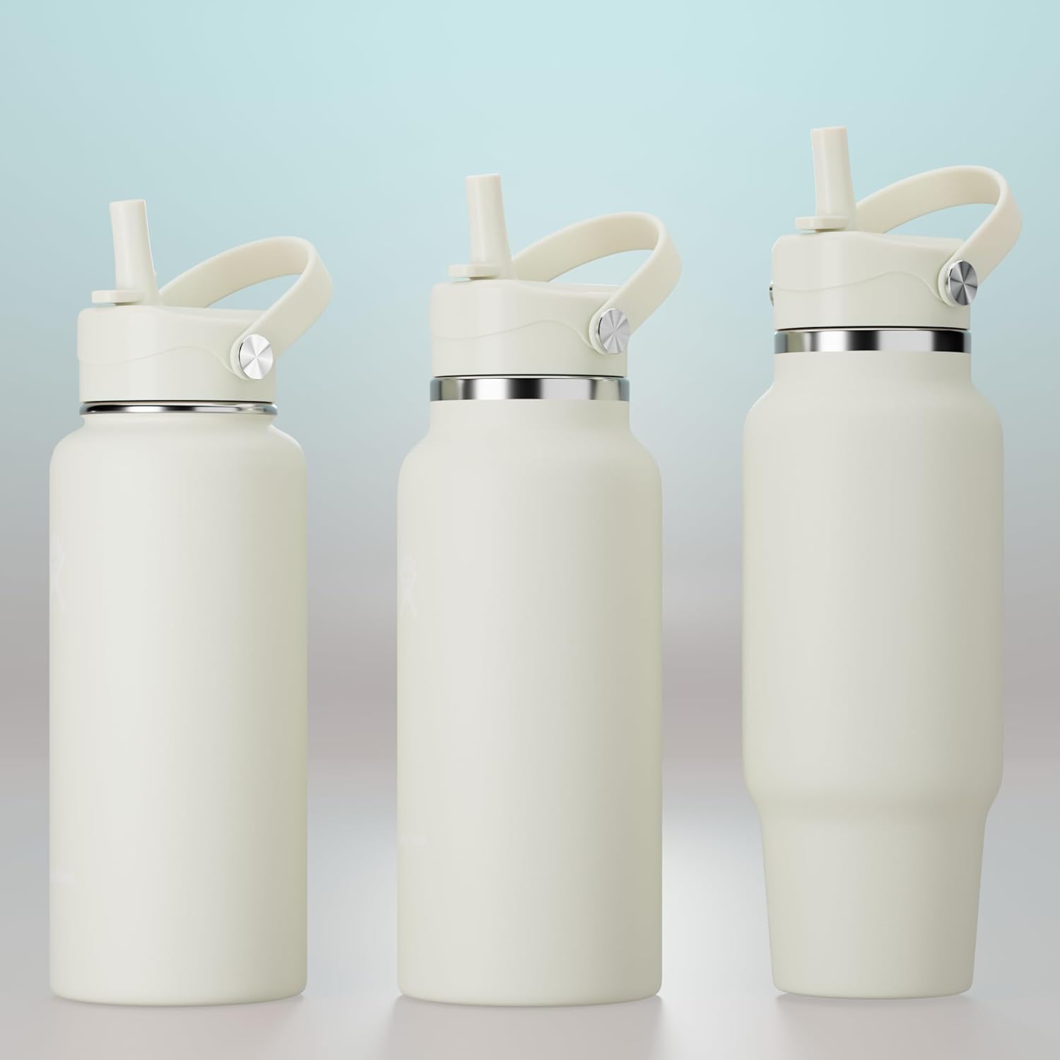 Straw Lid for Hydro Flask Wide Mouth, Lids with Straw for Hydroflask 12 16 18 20 32 40 oz Wide Mouth, Replacement Straw Cap for Hydroflask, Top Sport Bottle Lid (Cream) - Image 5