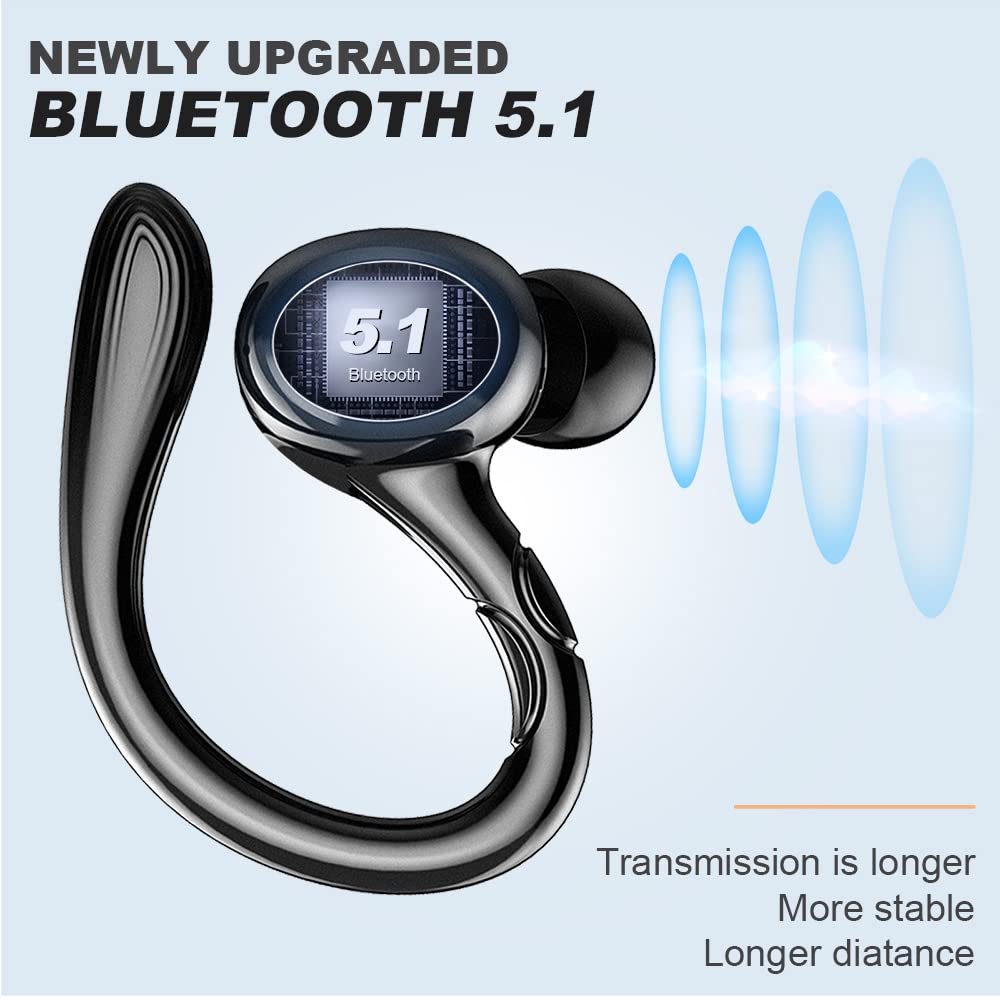 Bluetooth Headphones Wireless Earbuds 90hrs Playback Sport Ear