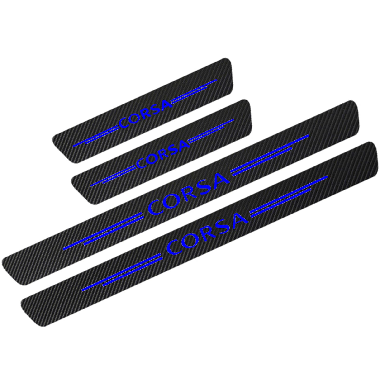 KLHYWEN Car Door Sill Protector for Op-el Corsa Astra Insignia 4PCS Car Door Sill Scuff Plate Carbon Fiber Stickers Accessories,Corsa Blue