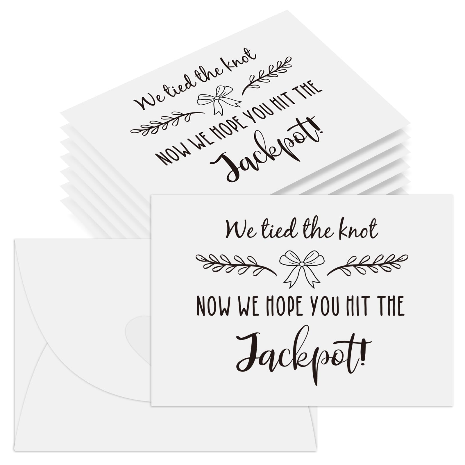 FYSUIMU 100Pcs Wedding Lottery Tickets Holders We Tie The Knot Now We Hope You Hit The Jackpot Envelope Holder with Heart Shaped Clasp for Wedding