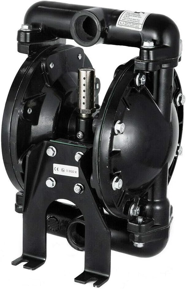 Air-Operated Double Diaphragm Pump 1 Inch Inlet & Outlet, Heavy Duty Pneumatic Diaphragm Transfer Pump for Diesel, Grease, Kerosene and Oil 35GPM 120PSI 1/2 Inch Air Inlet