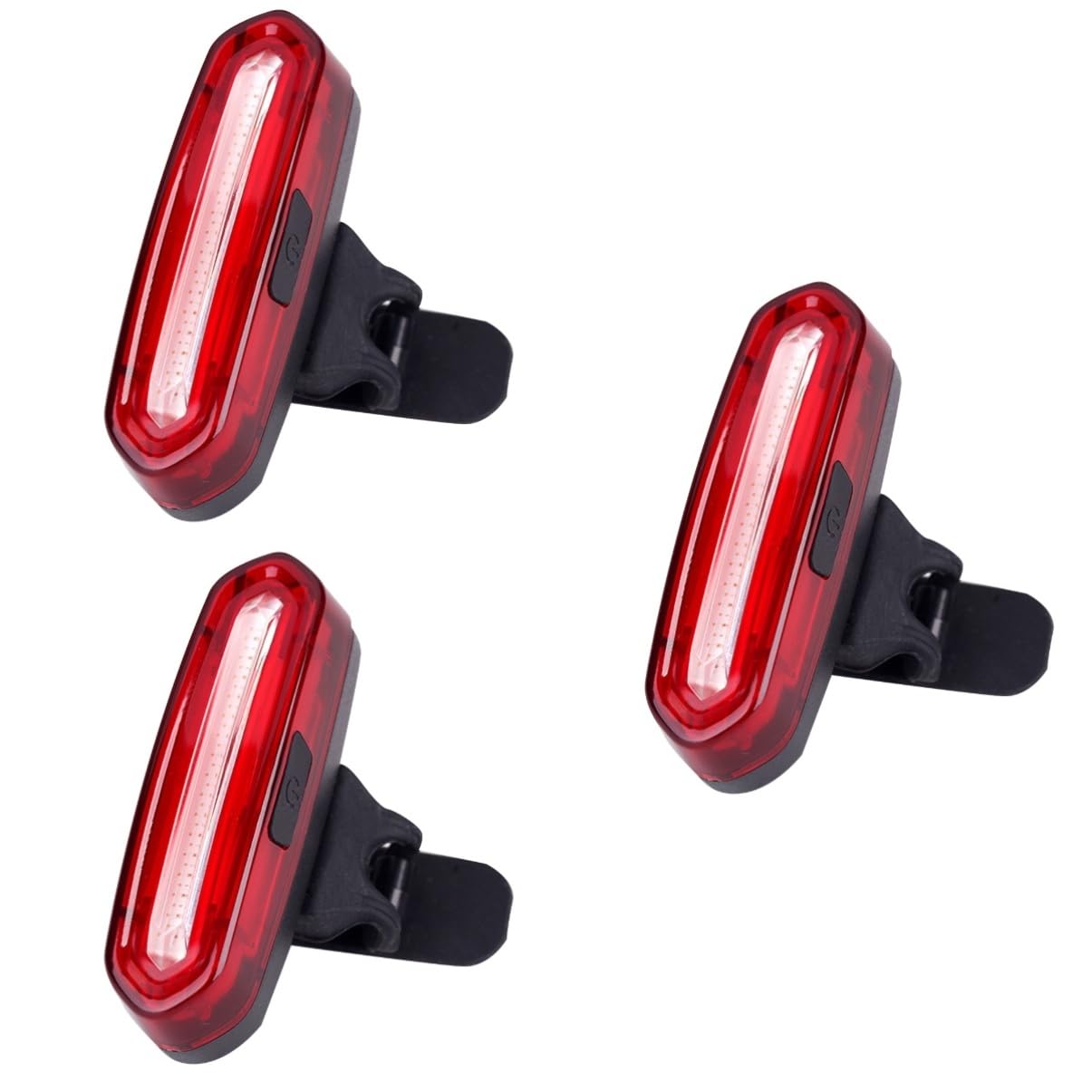 HEMOTON Rechargeable LED Bike Tail Light Safety Light for Night Cycling Easy Install with Buckle Strap Red for Enhanced Visibility