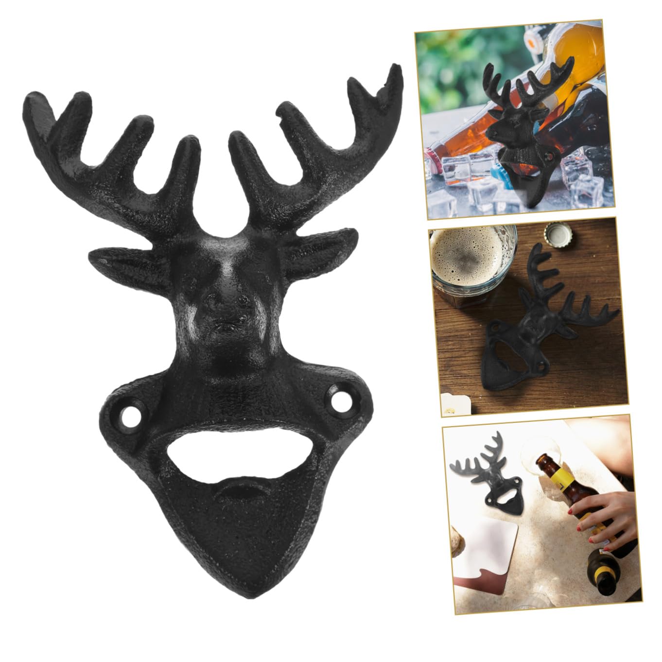Abridor de Botellas de Cerveza de Pared Metálico Compacto Práctico y Resistente para Cocina y Bar Abridor Manual de Tapas Adecuado para Botellas y Latas Pequeñas Hogar