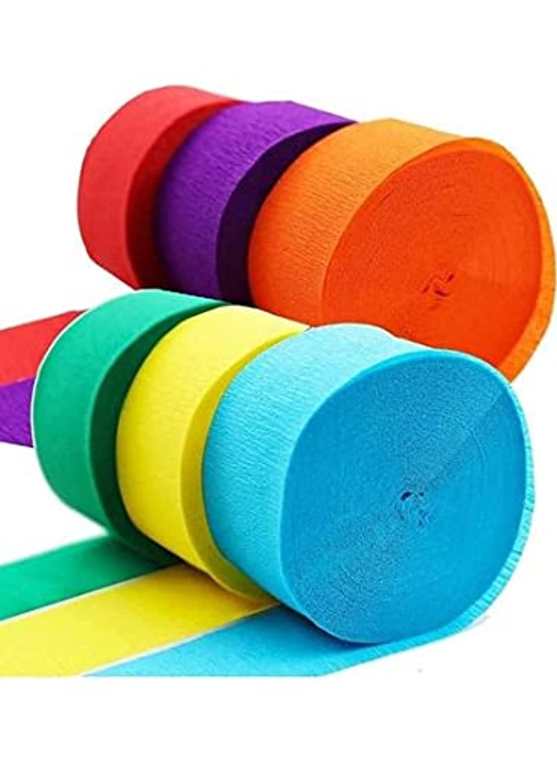 PARTY TIME - 6-Pieces Colorful Crepe Paper Rolls Party Streamer