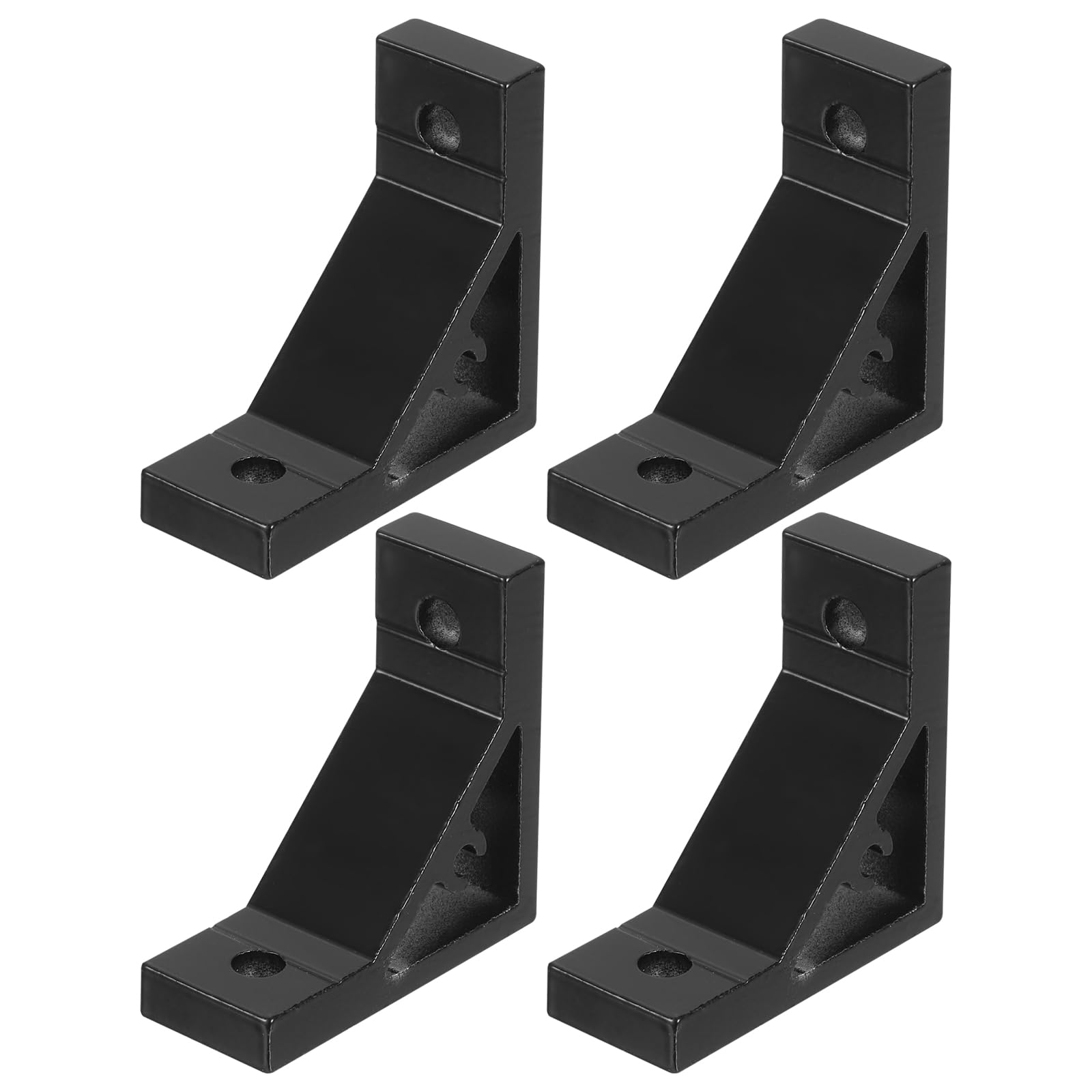 uxcell 4Pcs 90 Degree Angle Aluminum Profile Corner Brackets, Corner Brace Joint Connectors for 3030 Series (Black)