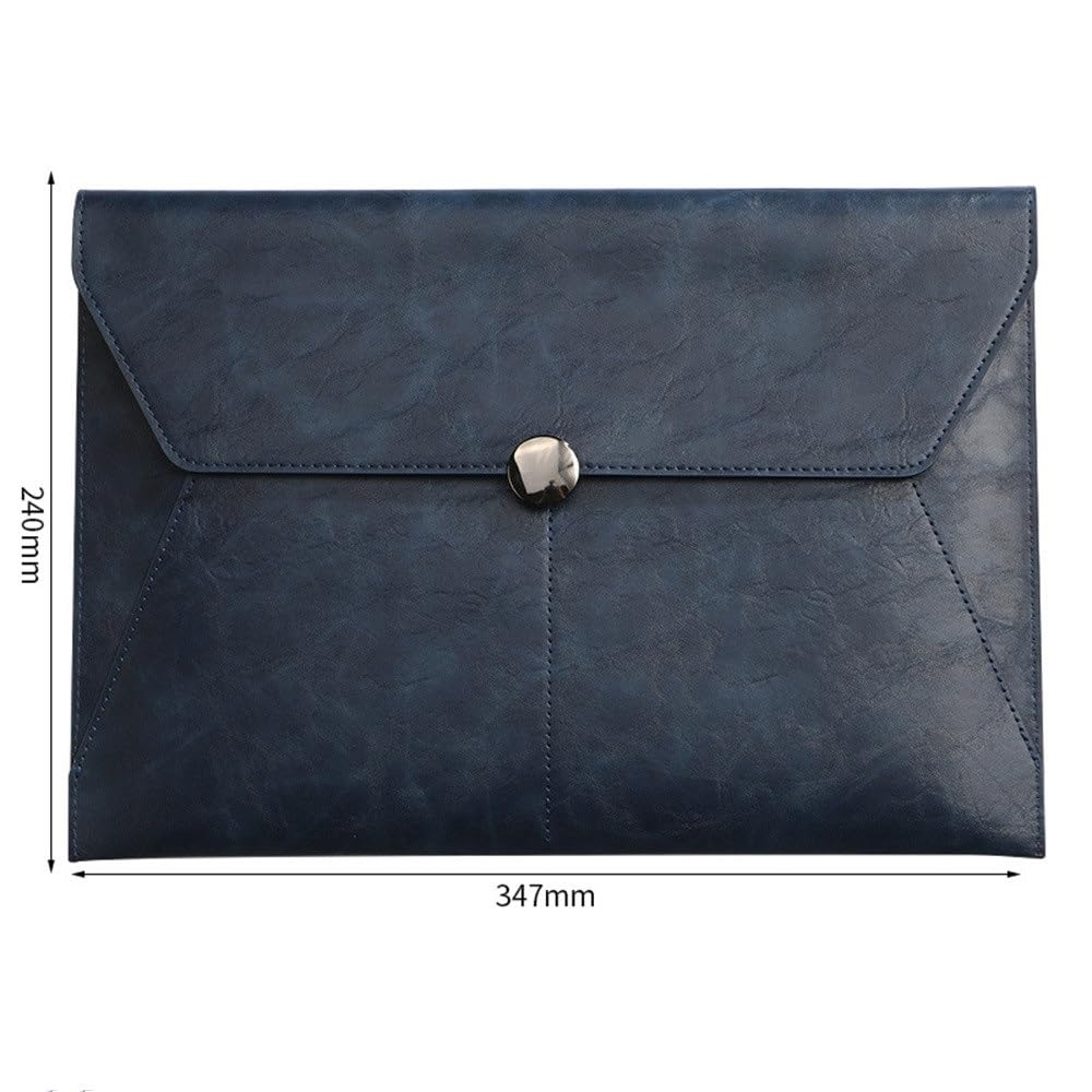 Etui na dokumenty ze skóry PU, Skórzana teczka na dokumenty, organizer, koperta, 240 x 347 mm, wielokolorowa, opakowanie 2 szt.(Blue)