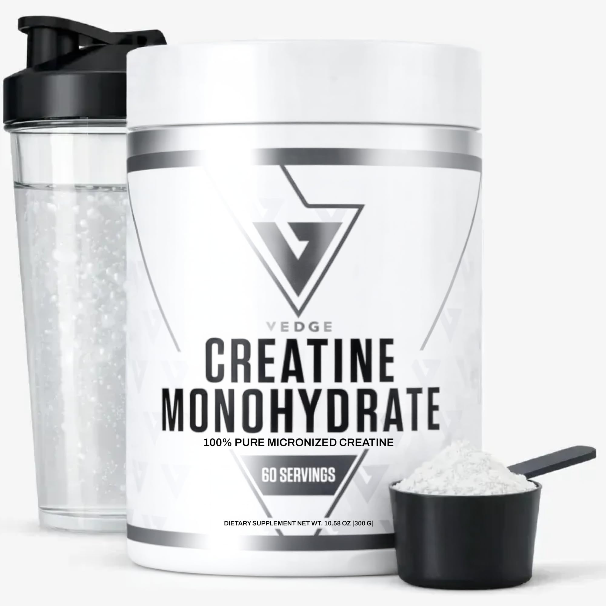VEDGE Creatine Monohydrate, Micronized Creatine Monohydrate, Unflavored