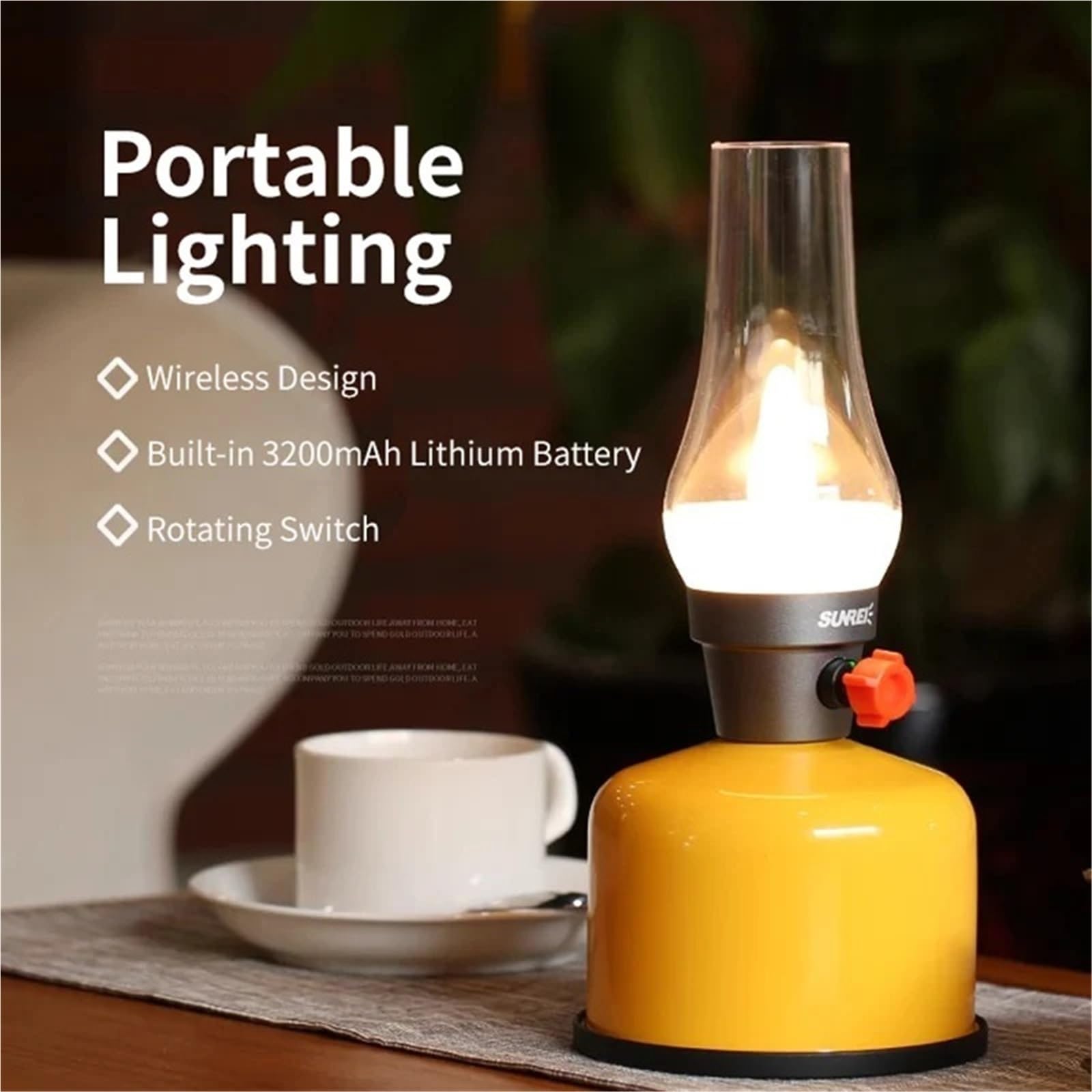Lampa LED retro zewnętrzna lampa kempingowa przenośna lampa kempingowa namiot obóz lampa nastrojowa (czerwona)