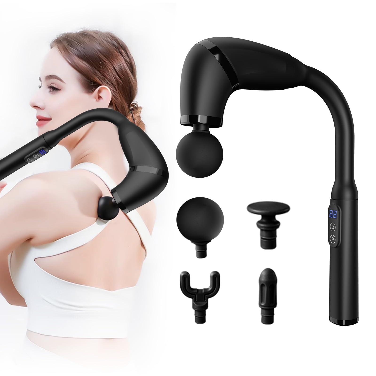 Amazon | 筋膜リリースガン 業界初 革新長柄設計 【背中まで届く 10mm 