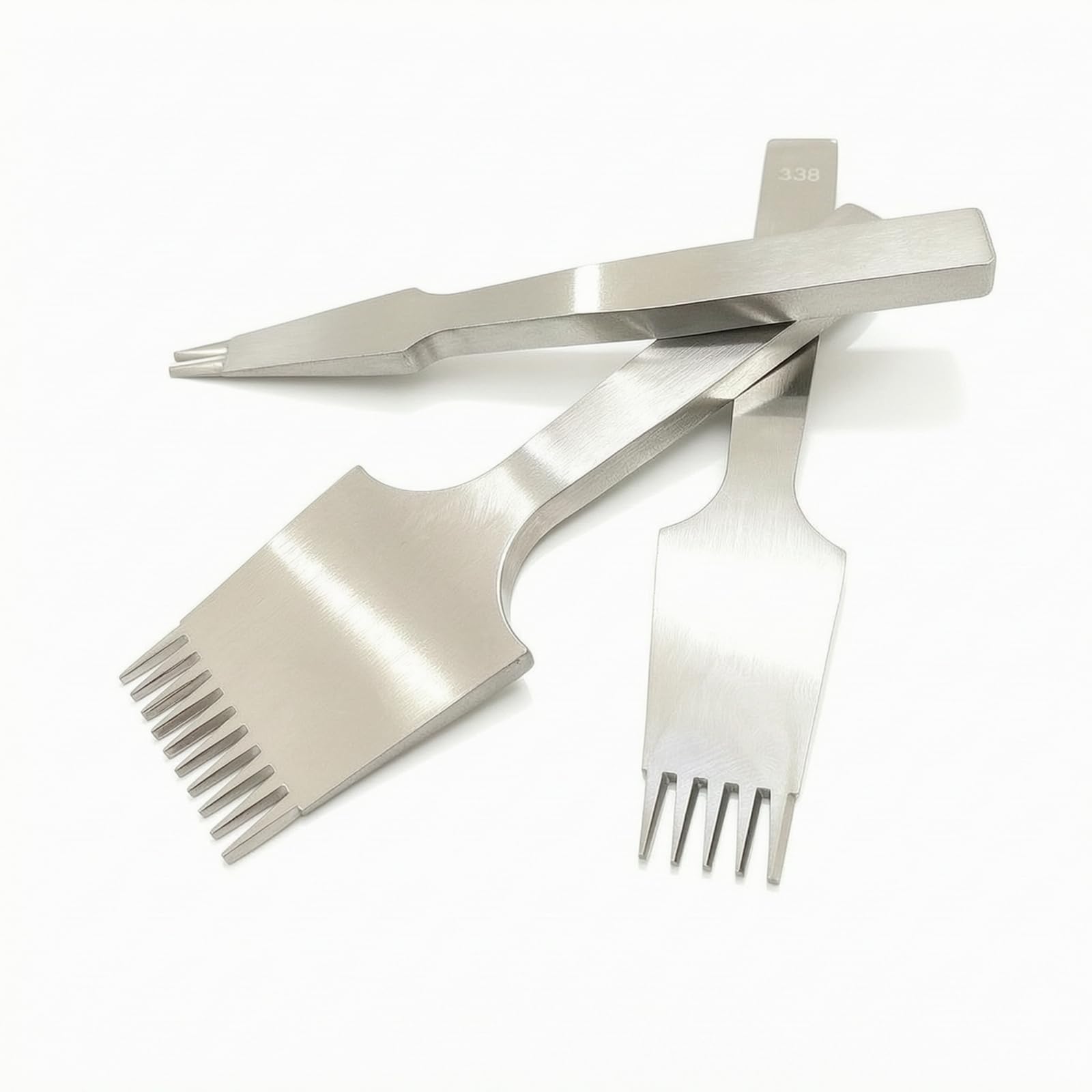 Punch Set Set Punteruolo Forchetta Alesatore Scalpello in Acciaio Inox Perforazione Precisa 338mm per Cuciture Pulite E Allineate Adatto a Artigiani Del Cuoio Fai da Te Riparazioni