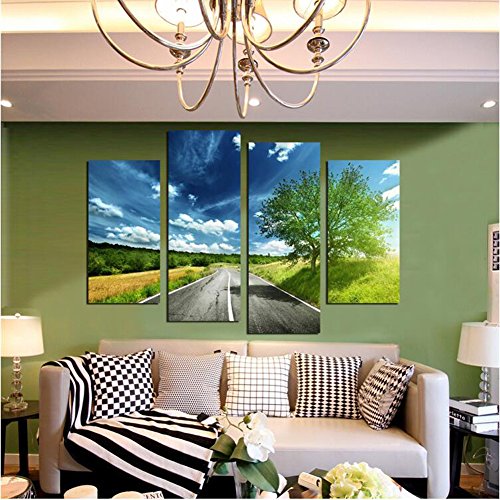 FAYM-Home living room decorated in hand-painted oil paintings, landscape painting paintings, oil paintings, four road tree kit, 30cm*60cm*(2pcs) + 30cm*80cm*(2pcs)