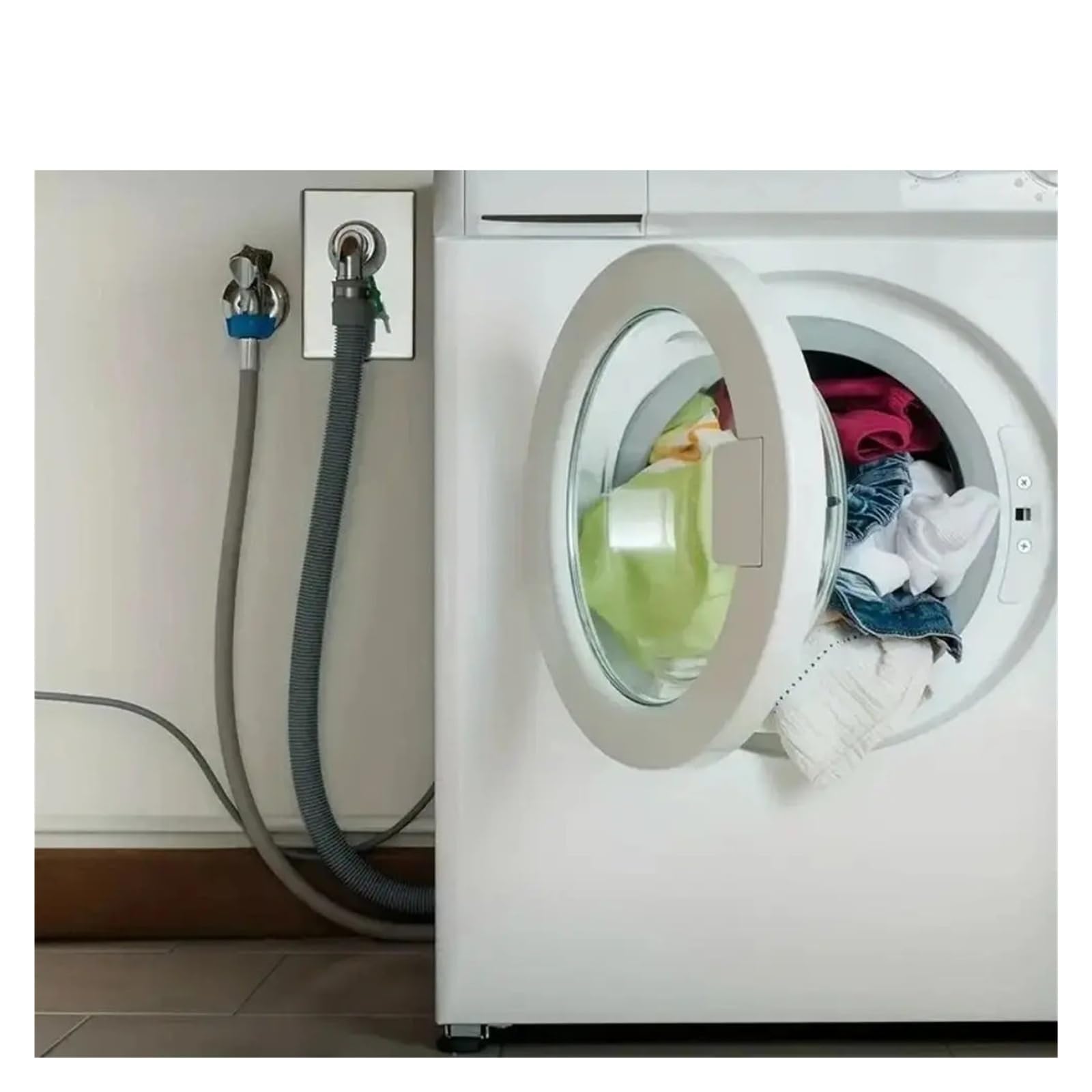 Tubo Di Scarico Flessibile For Lavatrice Tubo Di Scarico Ondulato Grigio Tubo Di Prolunga Ispessito(1m)