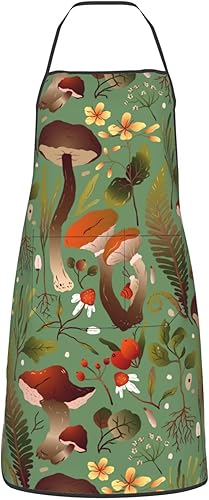 Delantales florales mexicanos, delantal mexicano ajustable impermeable para cocina, barbacoa con 2 bolsillos, regalo mexicano para mujeres y hombres