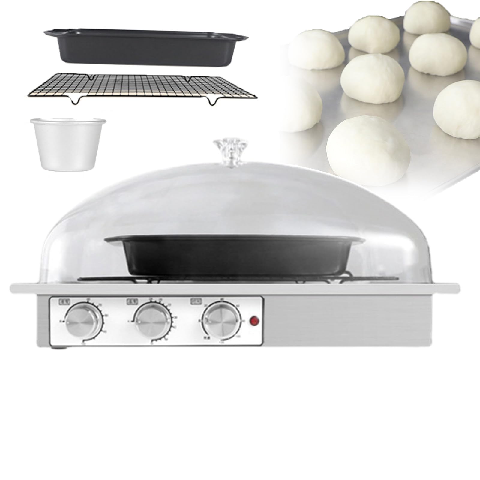 UMJIGF Automatic Dough Proofer for Commercial, Electric Bread Fermentation Box for Baking, with Humidity/Temperature/Timing Adjustment, Compact Size, Convenient Storage, 140W/200W/250W,L