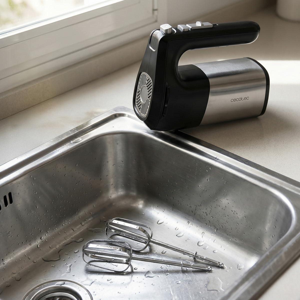 Cecotec Mikser ręczny z miską PowerTwist 500 Steel Double Spin