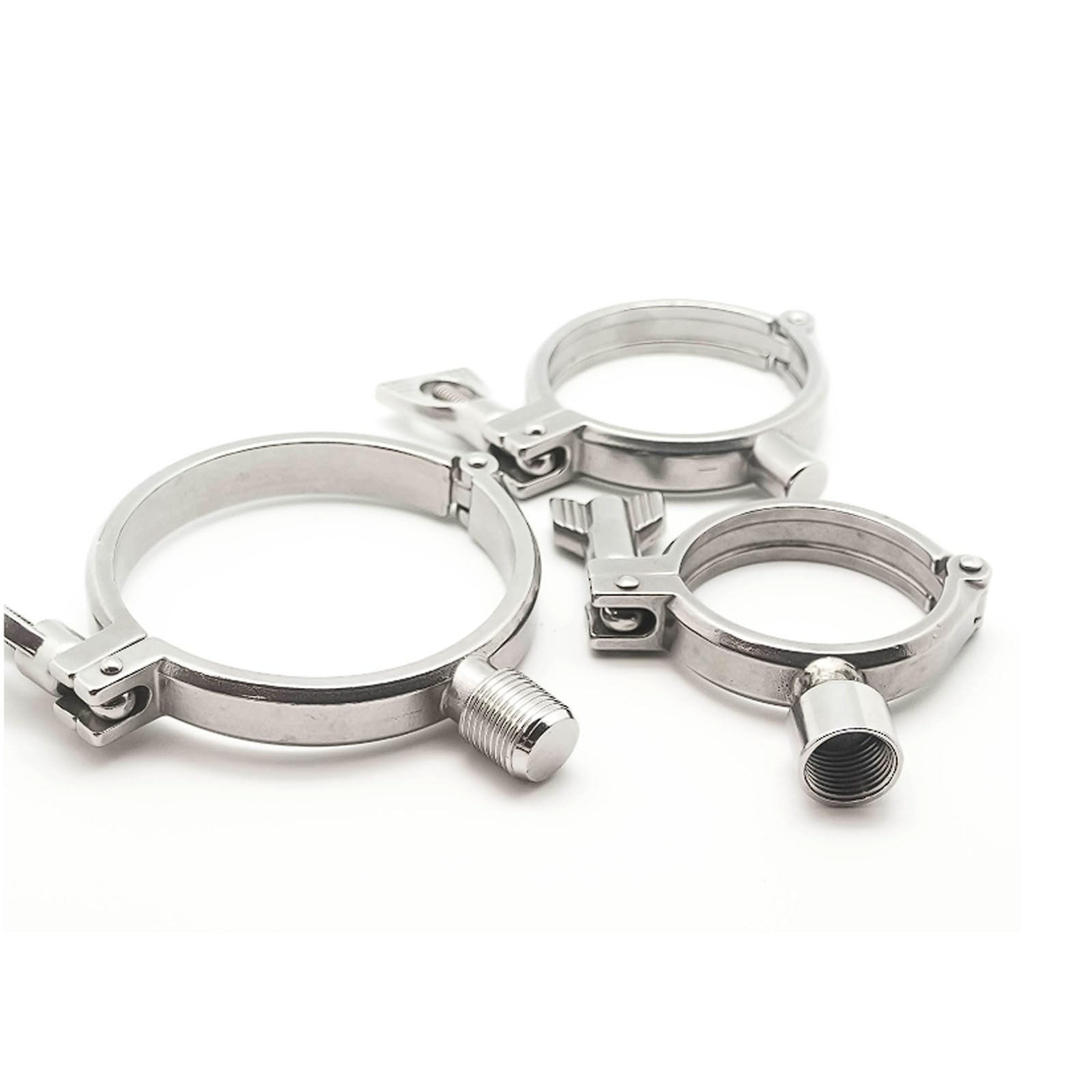 Supporto per tubi acqua in acciaio inox 304 pressofuso di precisione, 2 pezzi di fascetta a montaggio rapido, gancio di fissaggio, filettatura esterna 1/2" Fibbia di fissaggio(Ø76)