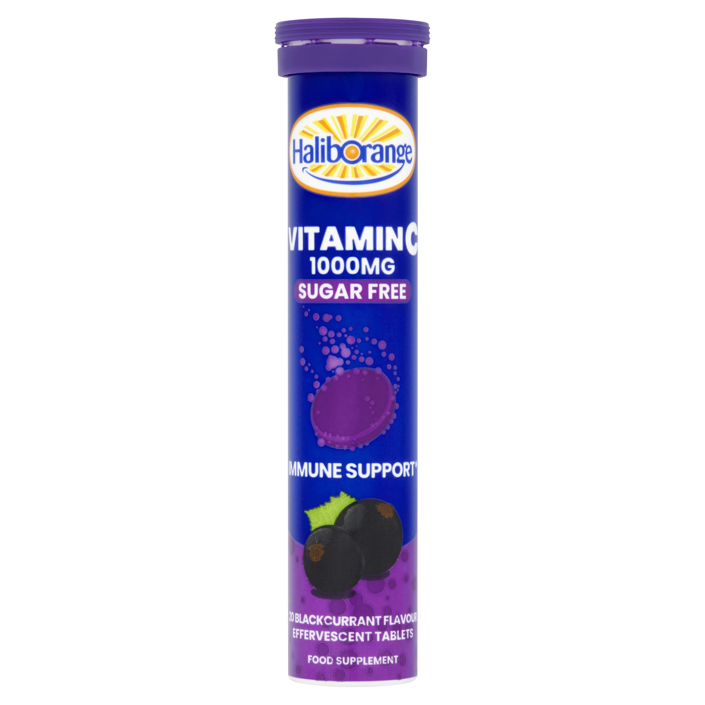 HaliborangeVitamin C Effervescent 1000mg Blackurrant Flavoured Sugar Free Tablets - 20 Tablets