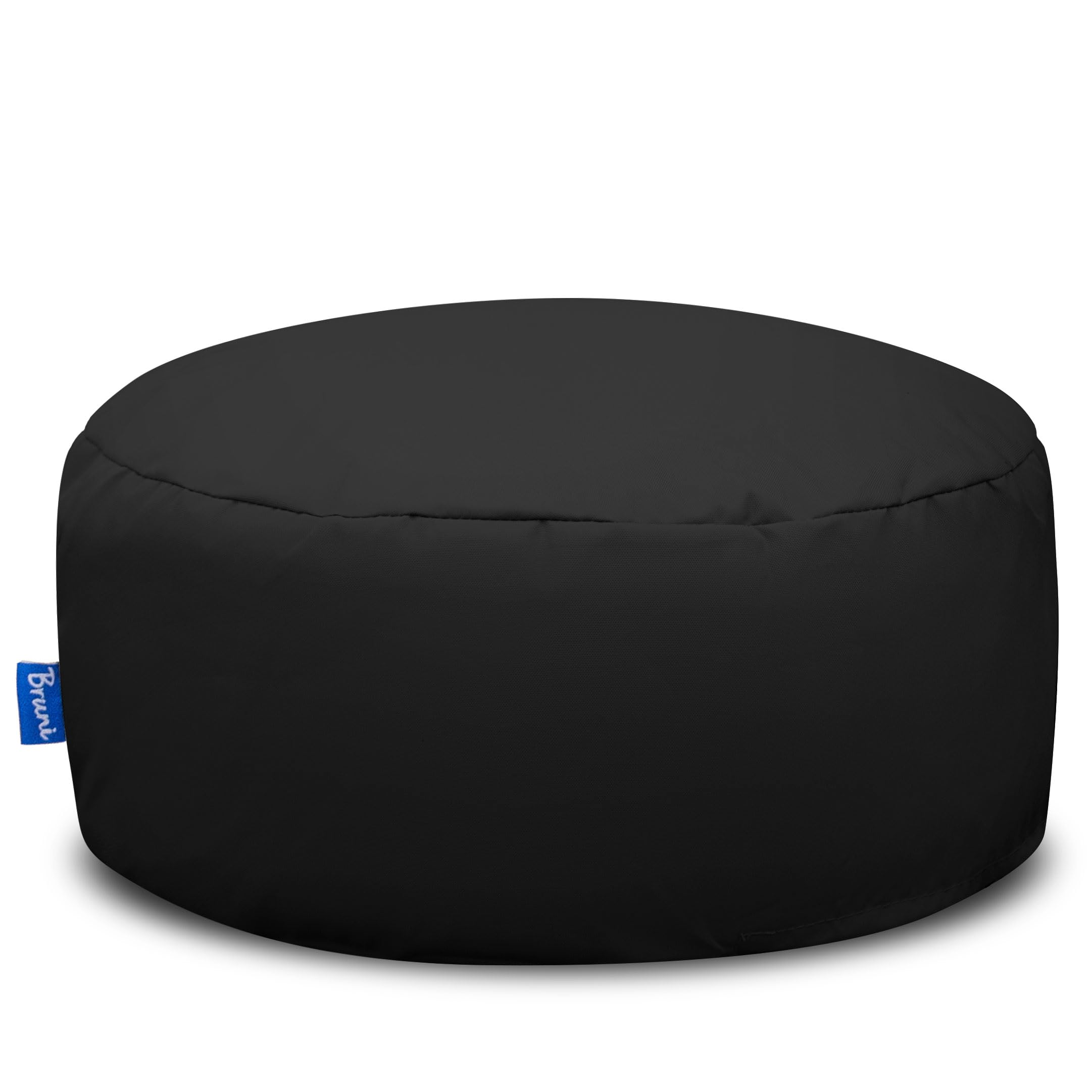 Bruni Puf - Puf M en negro – Puf redondo para interior y exterior como reposapiés, cojín de yoga, cojín de meditación, fabricado en Alemania