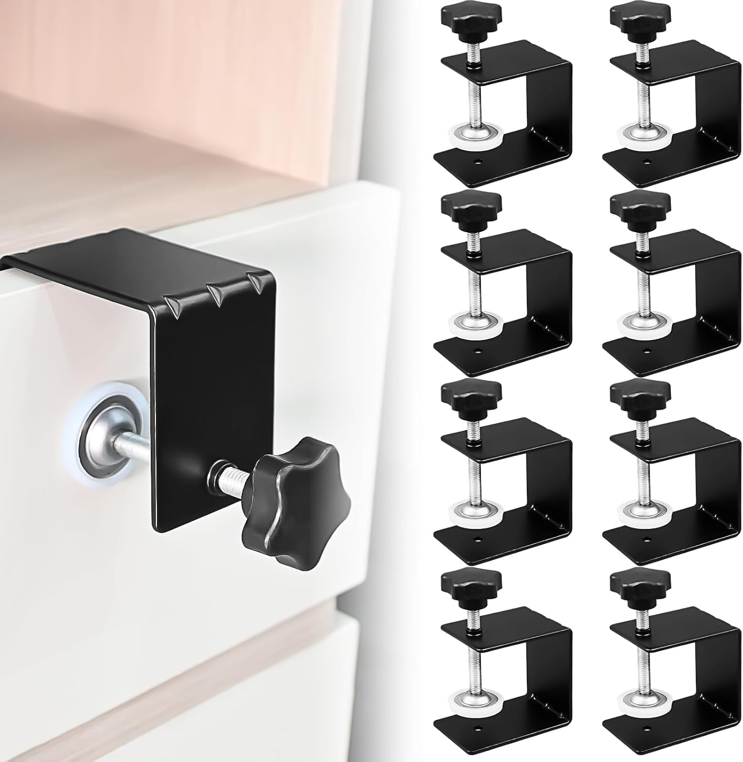 8Pcs Drawer Front Installation Clamps, Drawer Fixing Clip