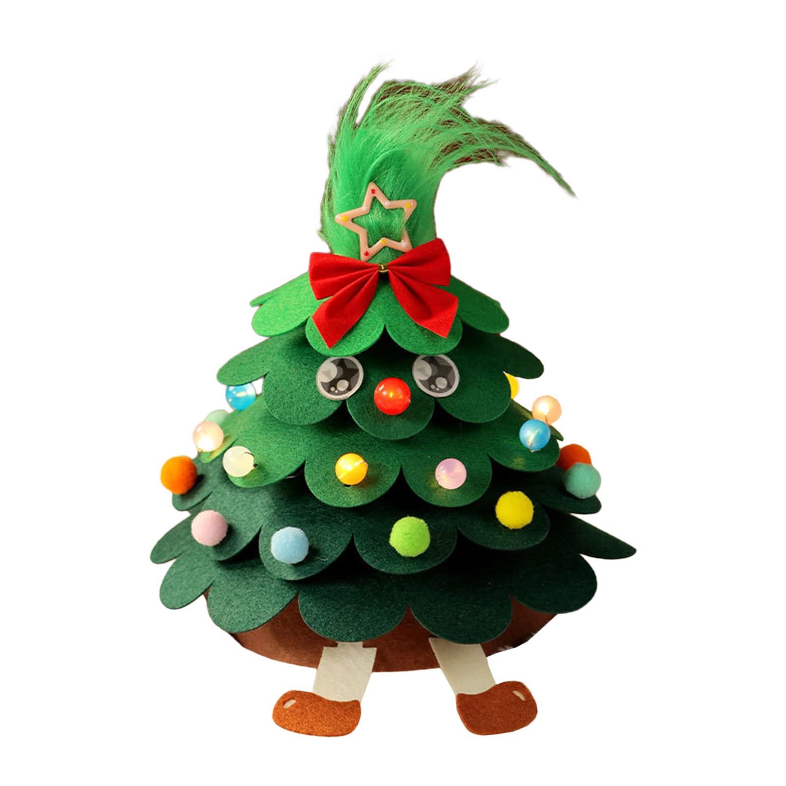 Tsophreniq Tabletop Christmas Tree Festive LED Lights Ornaments Quick Assembly Christmas Decorations Shopping Decor